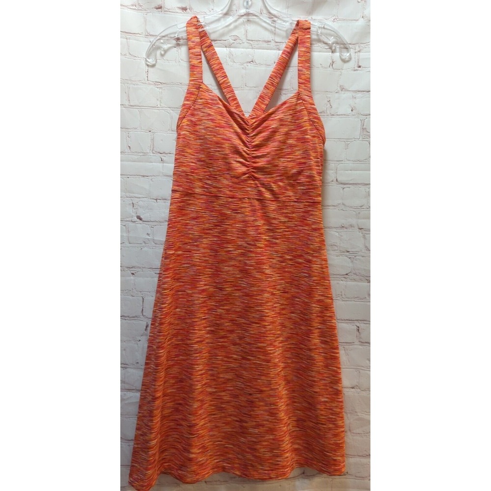 Mondetta activewear criss-cross strap‎ tank dress medium red orange shelf bra - Picture 2 of 13